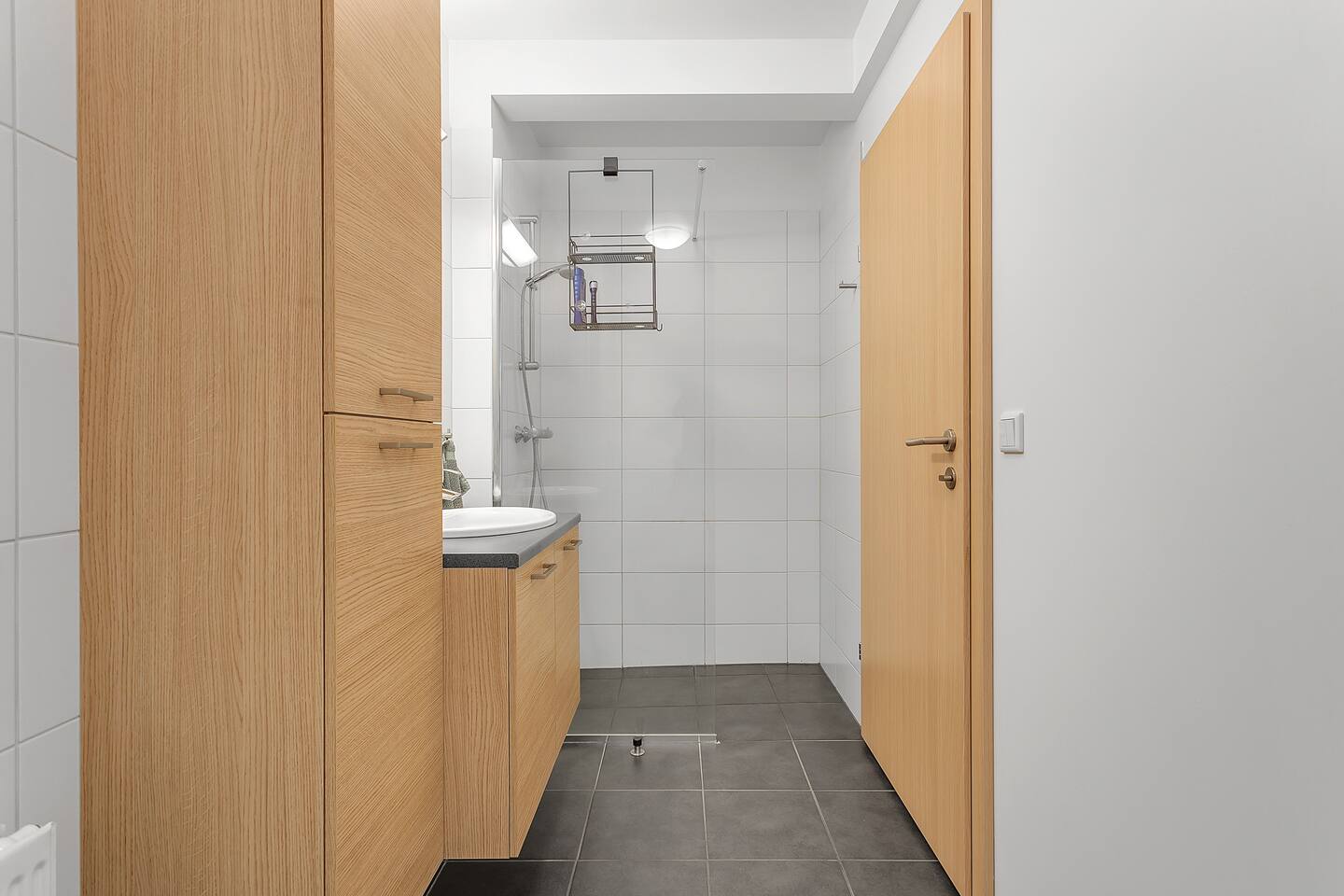 Bathroom with toilet and shower area