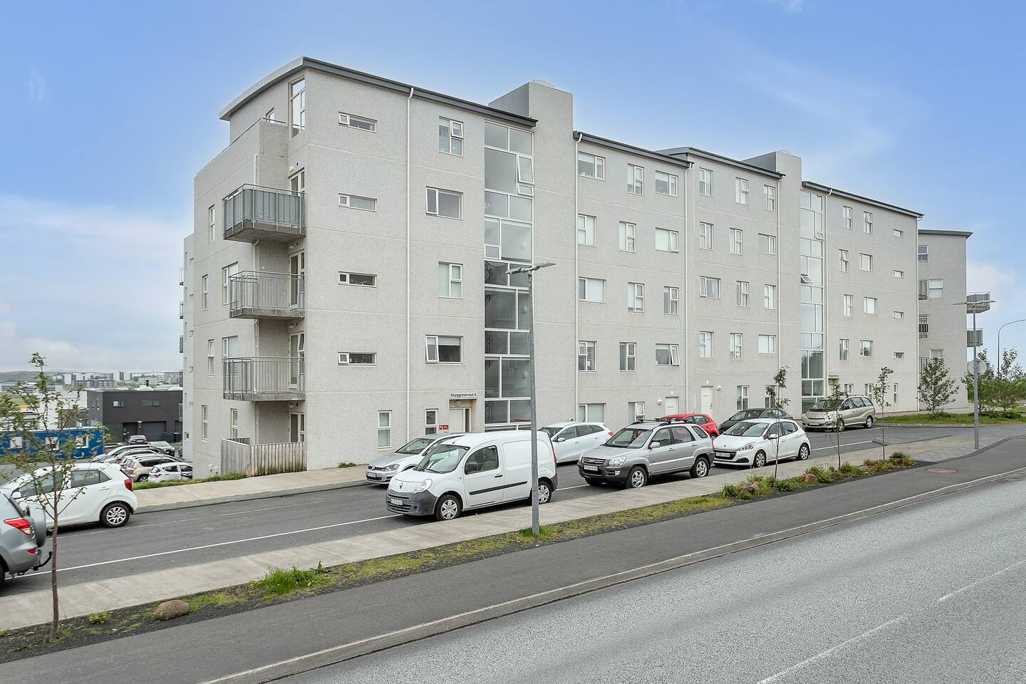 Exterior of the apartment building
