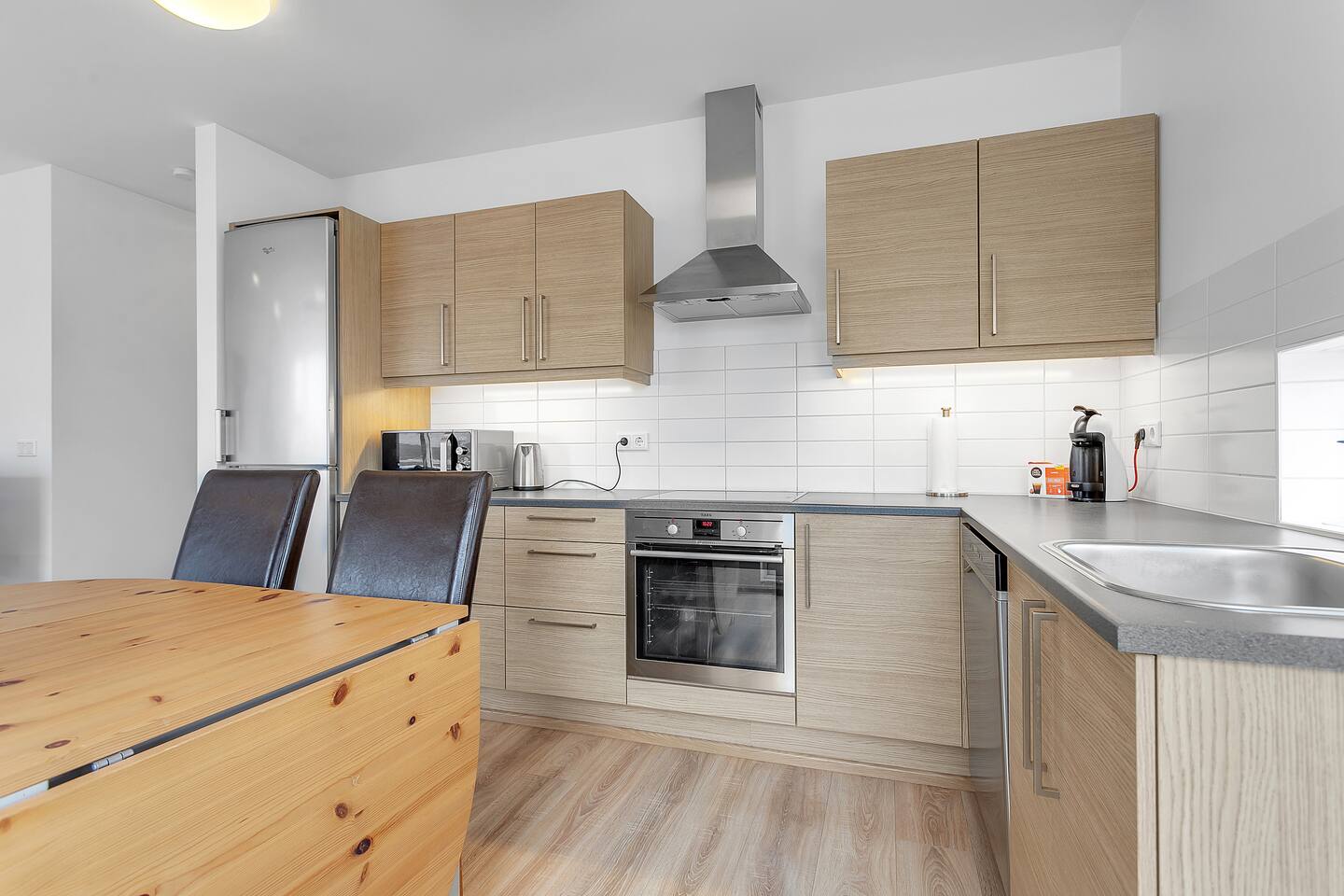 Modern kitchen appliances and counter space